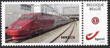 year=?, Belgian personalized stamp with Thalys